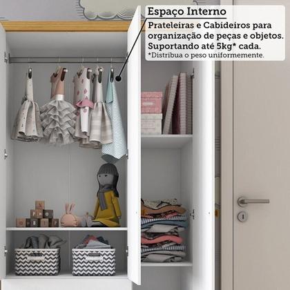 Imagem de Quarto Infantil com Guarda-roupa 4 Portas e Cômoda 1 Porta 100% Mdf Mimo Espresso Móveis