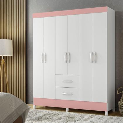 Imagem de Quarto Infantil Com Guarda Roupa 6 Portas e Cômoda Mobi