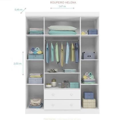 Imagem de Quarto Infantil com Guarda Roupa e Cômoda Kit 2 Peças