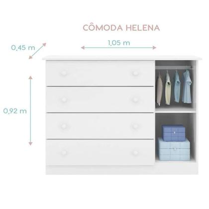 Imagem de Quarto Infantil com Guarda Roupa e Cômoda Kit 2 Peças