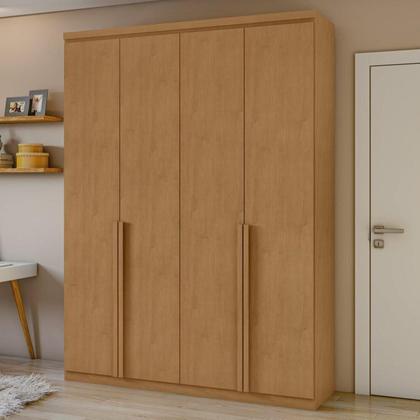Imagem de Quarto Infantil com Guarda-Roupa Solteiro 4 Portas 2 Gavetas Alonzo e Cama Solteiro Athenas Amêndoa Clean