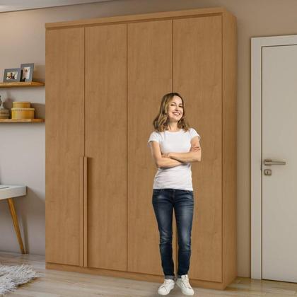 Imagem de Quarto Infantil com Guarda-Roupa Solteiro 4 Portas 2 Gavetas Alonzo e Cama Solteiro Athenas Amêndoa Clean