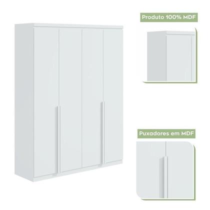 Imagem de Quarto Infantil com Guarda-roupa Solteiro 4 Portas 2 Gavetas Alonzo e Cama Solteiro Athenas