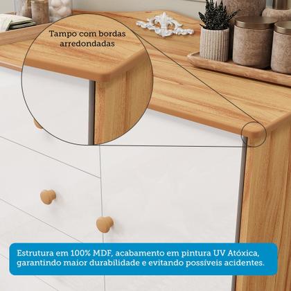 Imagem de Quarto Infantil com Guarda-roupas 4 Portas e Cômoda 1 Porta 100% Mdf Maya Clássico Espresso Móveis