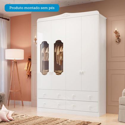 Imagem de Quarto Infantil com Guarda-roupas e Cômoda com Janelas 100% Mdf Maya Provençal Espresso Móveis