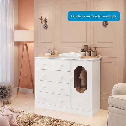 Imagem de Quarto Infantil com Guarda-roupas e Cômoda com Janelas 100% Mdf Maya Provençal Espresso Móveis