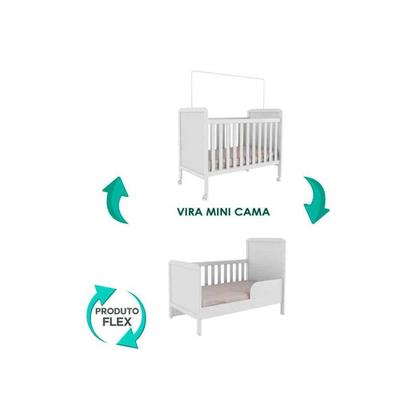 Imagem de Quarto Infantil Completo 3 Peças (1GuardaRoupa+1Berço+1Cômoda) QI121 Branco/Amendoa - Peroba