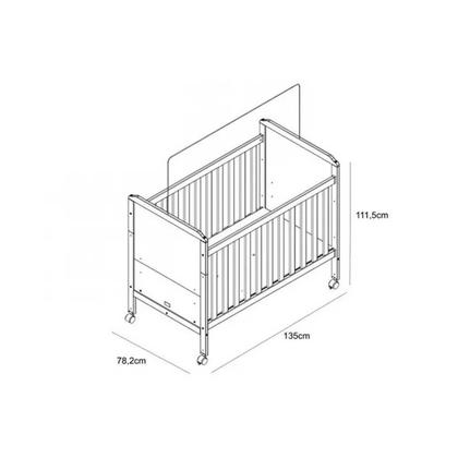 Imagem de Quarto Infantil Completo 3 Peças (1GuardaRoupa+1Berço+1Cômoda) QI121 Branco/Amendoa - Peroba