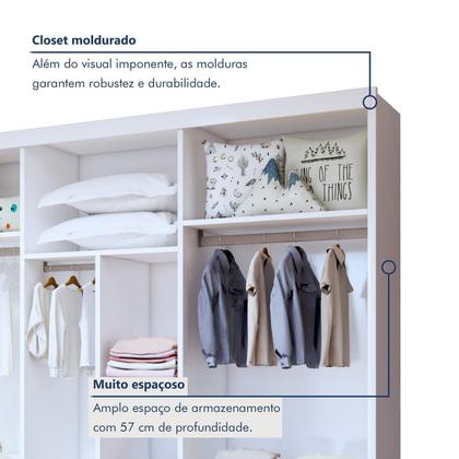 Imagem de Quarto Infantil Completo Closet Miami e Beliche Trend Branco