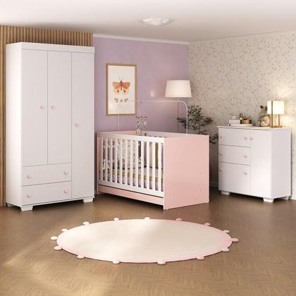 Imagem de Quarto Infantil Completo com Colchão Incluso Algodão Doce Multimóveis MP4253