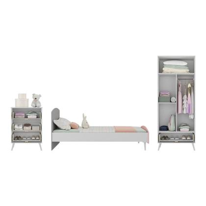 Imagem de Quarto Infantil Completo Com Colchão Incluso Doçura Multimóveis Mp4333 Branco/cinza/rosa