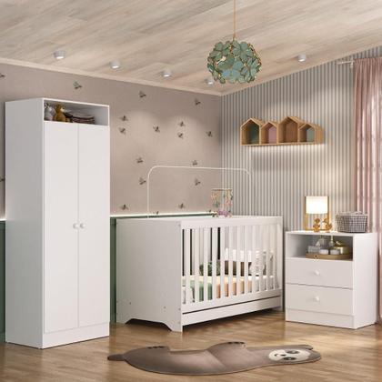 Imagem de Quarto Infantil Completo Com Colchão Incluso Encanto Multimóveis Branco