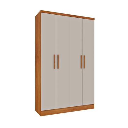 Imagem de Quarto Infantil Completo com Guarda-Roupa Cômoda e Cama 100% MDF Harmonia Espresso Móveis Cinamomo / Off White