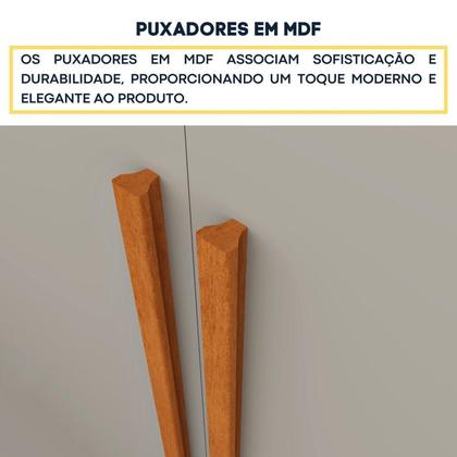 Imagem de Quarto Infantil Completo com Guarda-Roupa Cômoda e Cama 100% MDF Harmonia Espresso Móveis Cinamomo / Off White