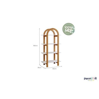 Imagem de Quarto Infantil Completo Cupcake 2 Peças (Berço+Estante) QI104 Branco/Nature - Permóbili Baby