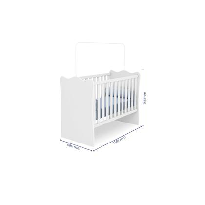 Imagem de Quarto Infantil Completo Doce Sonho Roupeiro + Berço Simples + Cômoda Branco
