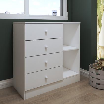 Imagem de Quarto Infantil Completo Escotilha 5 Portas 7 Gavetas Branco - Panorama Móveis