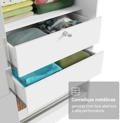 Imagem de Quarto Infantil Completo Guarda Roupa 2 Portas 2 Gavetas com Espelho e Cômoda Madesa