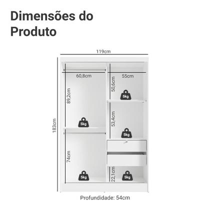Imagem de Quarto Infantil Completo Guarda-Roupa 2 Portas 2 Gavetas e Cômoda Madesa