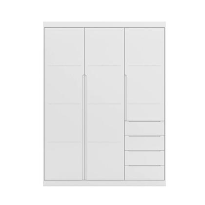 Imagem de Quarto Infantil Completo Guarda Roupa 3 Portas 4 Gavetas com Cômoda 2 Portas 3 Gavetas Branco