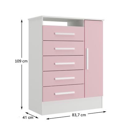 Imagem de Quarto Infantil Completo Guarda Roupa 4 Portas 2 Gavetas com Cômoda Ariel Espresso Móveis