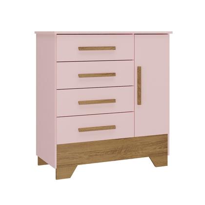 Imagem de Quarto Infantil Completo Guarda Roupa 4 Portas 2 Gavetas com Cômoda Liz