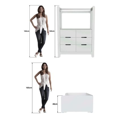 Imagem de Quarto Infantil Completo Guarda-roupa Closet e Cama Solteiro Montessoriana 100% Mdf Olivia e Mark