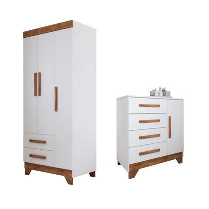 Imagem de Quarto Infantil Completo Kids 4 Portas 6 Gavetas Branco/Nature - Panorama Móveis