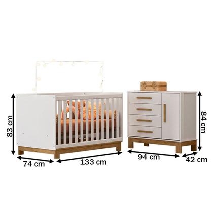 Imagem de Quarto Infantil Completo Lion 1 Porta 4 Gavetas Branco - Pnr Móveis