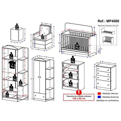 Imagem de Quarto Infantil Completo+Poltrona E Puff Mp4080