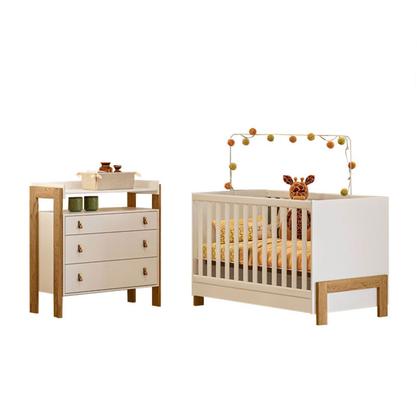 Imagem de Quarto Infantil Completo Safari 3 Gavetas Branco/Freijo - Pnr Móveis