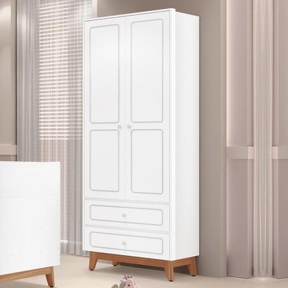 Imagem de Quarto Infantil Duplo 100% MDF Tuboarte Guarda-Roupas Kevin e Berço Lucca