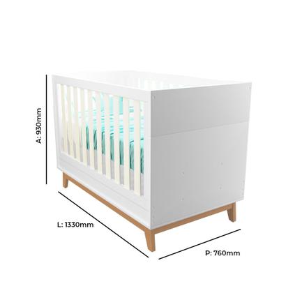 Imagem de Quarto Infantil Duplo 100% MDF Tuboarte Guarda-Roupas Kevin e Berço Lucca