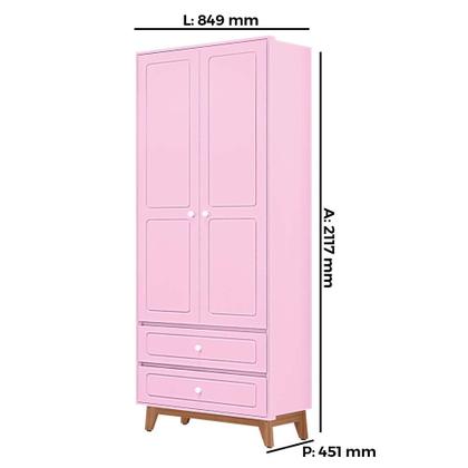 Imagem de Quarto Infantil Duplo 100% MDF Tuboarte Guarda-Roupas Kevin e Berço Lucca