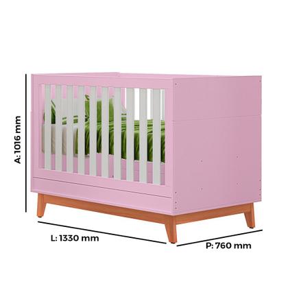 Imagem de Quarto Infantil Duplo 100% MDF Tuboarte Guarda-Roupas Kevin e Berço Lucca