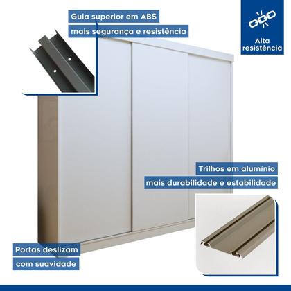 Imagem de Quarto Infantil Guarda Roupa Premium Thalia 205,9cm 3 Portas e Cômoda 129,5cm 1 Porta 4 Gavetas Minastex