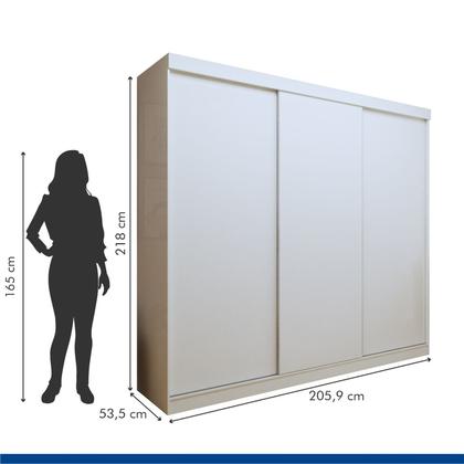 Imagem de Quarto Infantil Guarda Roupa Premium Thalia 205,9cm 3 Portas e Cômoda 129,5cm 1 Porta 4 Gavetas Minastex