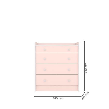 Imagem de Quarto Infantil Guarda Roupa Retro e Cômoda Trocador Rosa