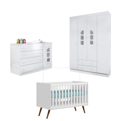 Imagem de Quarto Infantil Lívia Phoenix Baby com Berço Q Encanto _ Branco 