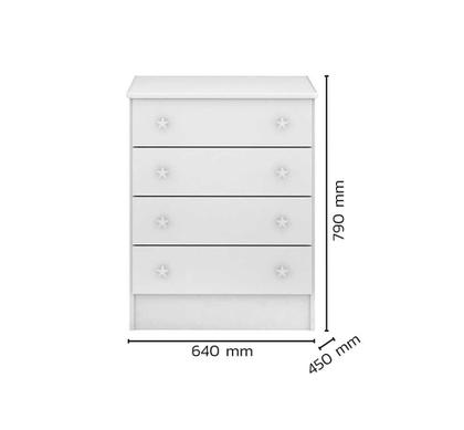 Imagem de Quarto Infantil Lua Encantada Berço, Guarda Roupa e Comoda Branco