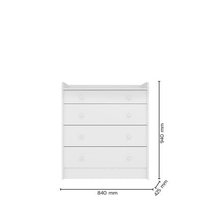 Imagem de Quarto Infantil Lua Encantada Guarda Roupa, Berço e Cômoda Trocador Branco