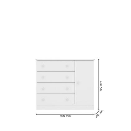 Imagem de Quarto infantil Lua Encantada Guarda Roupa e Cômoda Sapateira Branco