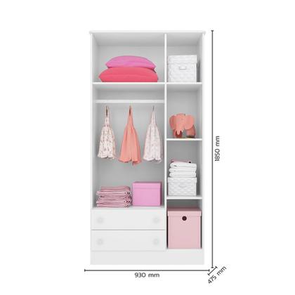 Imagem de Quarto infantil Lua Encantada Guarda Roupa e Cômoda Sapateira Branco