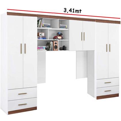 Imagem de Quarto Infantil Modulado Guarda Roupa 2 Porta com Armario Aereo