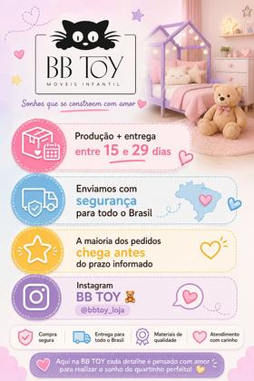 Imagem de Quarto Infantil Nuvem Branco Phoenix Baby: Conjunto Guarda Roupa e Cômoda 100% MDF