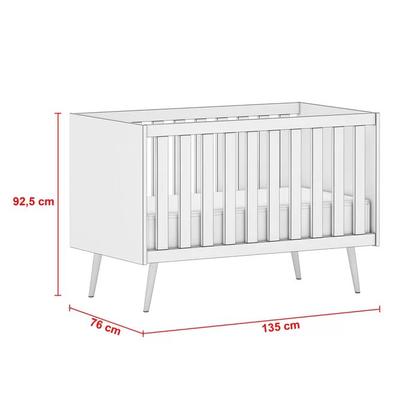 Imagem de Quarto Infantil Retro Lunare Guarda Roupa, Comoda e Berço Branco