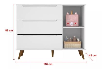 Imagem de Quarto Infantil Retro Melinda Guarda Roupa, Comoda Mobili