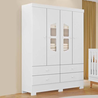 Imagem de Quarto Infantil Triplo 100% em MDF com Berço 2 em 1 Tuboarte Cristal Berço Cristal