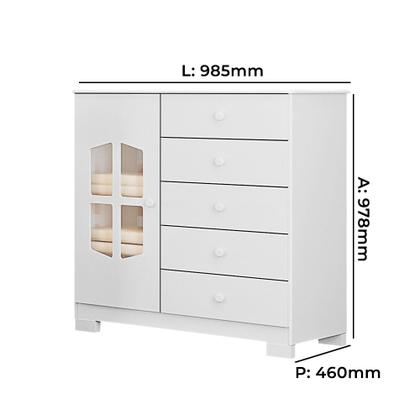 Imagem de Quarto Infantil Triplo 100% em MDF com Berço 2 em 1 Tuboarte Cristal Berço Cristal