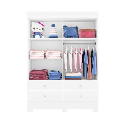 Imagem de Quarto Infantil Triplo 100% em MDF com Berço 2 em 1 Tuboarte Cristal Berço Cristal